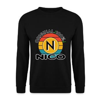 Nico - Unisex Pullover - Schwarz - Vorne - Alina (178cm) & Michal (187cm)