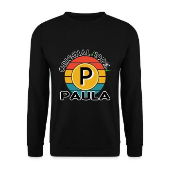 Paula - Unisex Pullover - Schwarz - Vorne - Alina (178cm) & Michal (187cm)