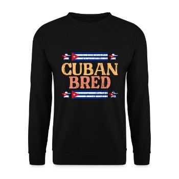 Retro Cuban Bred Cuban Flag Pan Cubano For The - Unisex Sweatshirt - black - Front - Alina (178cm) & Michal (187cm)