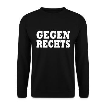 Gegen rechts - Unisex Pullover - Schwarz - Vorne - Alina (178cm) & Michal (187cm)