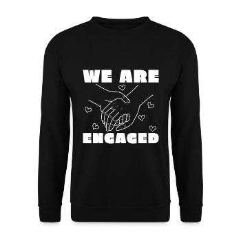 Wedding Proposal Couple Gift Engagement - Unisex Sweatshirt - black - Front - Alina (178cm) & Michal (187cm)