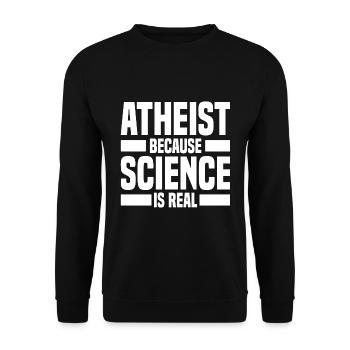 Atheismus Sprüche - Unisex Pullover - Schwarz - Vorne - Alina (178cm) & Michal (187cm)