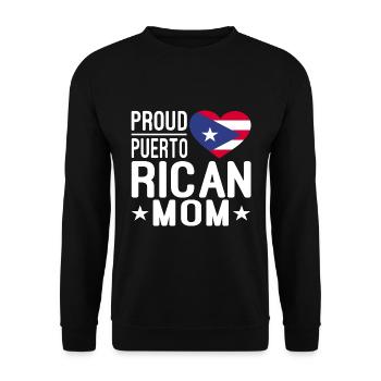 Puerto Rico Flagge | Puerto Ricaner Geschenkideen - Unisex Pullover - Schwarz - Vorne - Alina (178cm) & Michal (187cm)