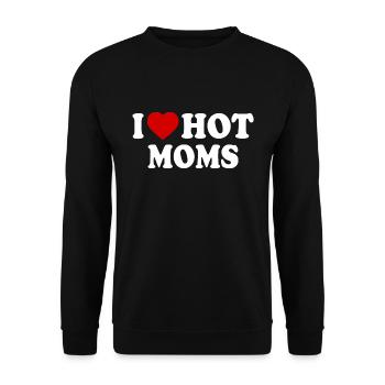 I love hot moms - Unisex Pullover - Schwarz - Vorne - Alina (178cm) & Michal (187cm)