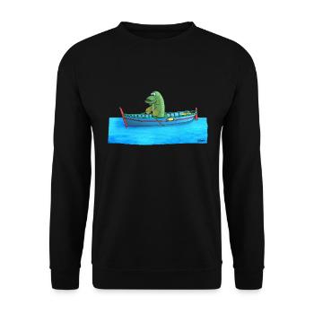 Brochet dans la chaloupe - Sweat-shirt Unisexe - noir - Devant - Alina (178cm) & Michal (187cm)