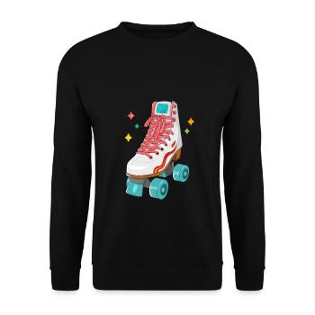 rollerskates retro rollschuhe - Unisex Pullover - Schwarz - Vorne - Alina (178cm) & Michal (187cm)