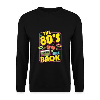 80s retro party - Unisex Pullover - Schwarz - Vorne - Alina (178cm) & Michal (187cm)
