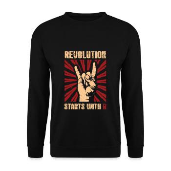 Funny gift revolution liberation revolt shi - Unisex Sweatshirt - black - Front - Alina (178cm) & Michal (187cm)