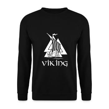 Funny Viking Viking Rune Shirt gift - Unisex Sweatshirt - black - Front - Alina (178cm) & Michal (187cm)
