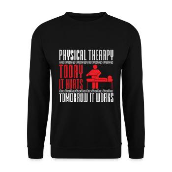 Physio Spruch Physiotherapie - Unisex Pullover - Schwarz - Vorne - Alina (178cm) & Michal (187cm)