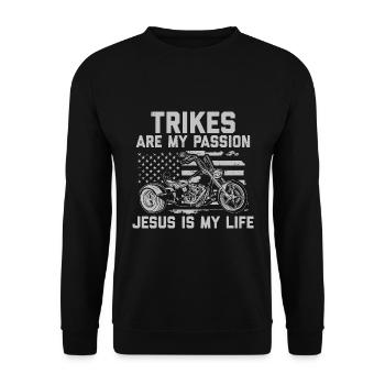 Moto Trike - Sweat-shirt Unisexe - noir - Devant - Alina (178cm) & Michal (187cm)