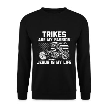 | de moto Trike Triker Trikes Motos Cadeau - Sweat-shirt Unisexe - noir - Devant - Alina (178cm) & Michal (187cm)