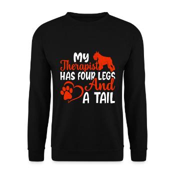 Zwergschnauzer Therapeut Hat Vier Beine Lustige - Unisex Pullover - Schwarz - Vorne - Alina (178cm) & Michal (187cm)