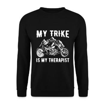 Cadeaux de moto Trike | Triker Dictons Trikes - Sweat-shirt Unisexe - noir - Devant - Alina (178cm) & Michal (187cm)