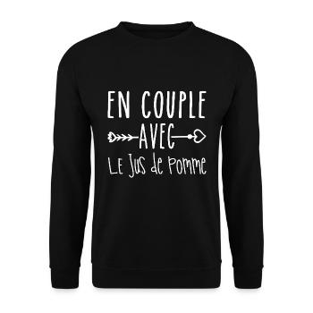 Couples with Apple Juice, Apple Juice Fans - Unisex Sweatshirt - black - Front - Alina (178cm) & Michal (187cm)