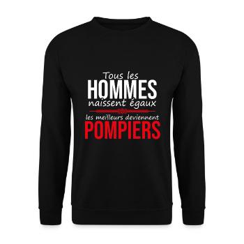 Les meilleurs deviennent pompiers - Sweat-shirt Unisexe - noir - Devant - Alina (178cm) & Michal (187cm)