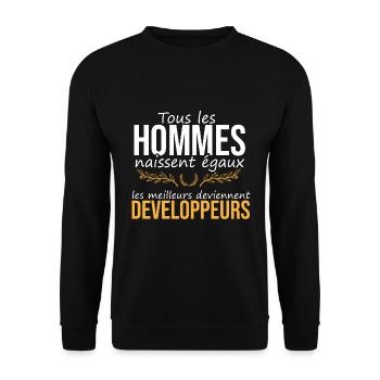 Les meilleurs deviennent développeurs - Sweat-shirt Unisexe - noir - Devant - Alina (178cm) & Michal (187cm)