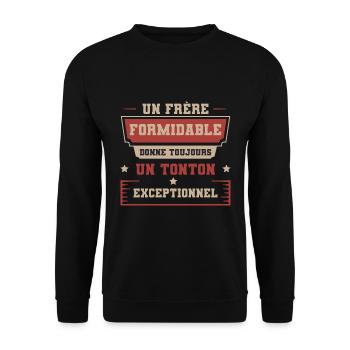 Un frère donne toujours un tonton exceptionnel - Sweat-shirt Unisexe - noir - Devant - Alina (178cm) & Michal (187cm)