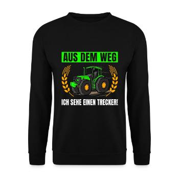 Landwirtschaft Aus Dem Weg Trecker Traktor - Unisex Pullover - Schwarz - Vorne - Alina (178cm) & Michal (187cm)