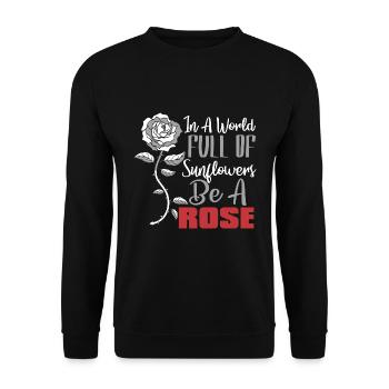 Sonnenblume Natur Blumen Geschenk Lustiges Rose - Unisex Pullover - Schwarz - Vorne - Alina (178cm) & Michal (187cm)