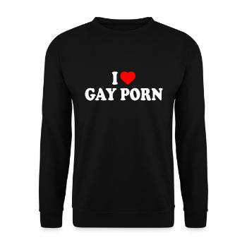 I love gay porn - Unisex Pullover - Schwarz - Vorne - Alina (178cm) & Michal (187cm)