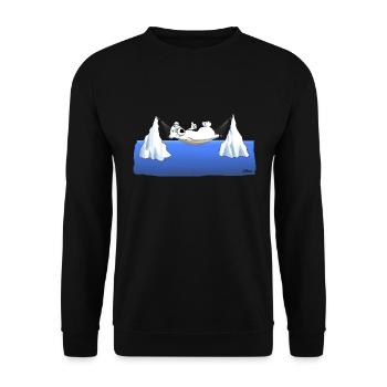 Eisberg Chillen - Unisex Pullover - Schwarz - Vorne - Alina (178cm) & Michal (187cm)