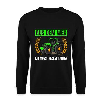 Landwirtschaft Aus Dem Weg Traktor Trecker - Unisex Pullover - Schwarz - Vorne - Alina (178cm) & Michal (187cm)
