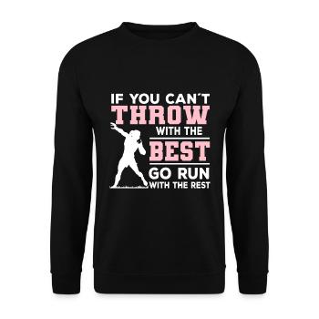 Shot Put Women | Shot Putter Sports Gifts - Unisex Sweatshirt - black - Front - Alina (178cm) & Michal (187cm)