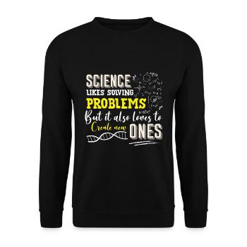 La science aime résoudre les problèmes Drôle - Sweat-shirt Unisexe - noir - Devant - Alina (178cm) & Michal (187cm)
