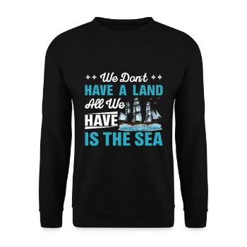 Voile de yacht qui dit drôle de voilier - Sweat-shirt Unisexe - noir - Devant - Alina (178cm) & Michal (187cm)