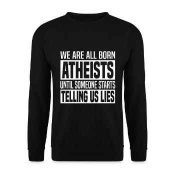 Atheismus - Unisex Pullover - Schwarz - Vorne - Alina (178cm) & Michal (187cm)
