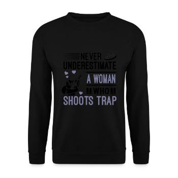 Trapschießen - Unisex Pullover - Schwarz - Vorne - Alina (178cm) & Michal (187cm)