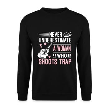 Trapschütze - Unisex Pullover - Schwarz - Vorne - Alina (178cm) & Michal (187cm)