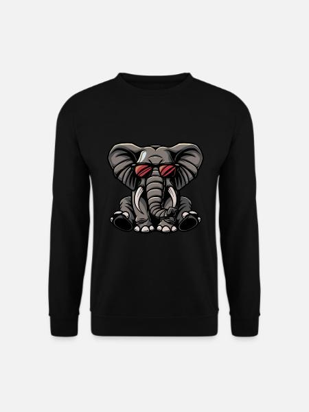 Elefant Cool Tier - Unisex Pullover - Schwarz