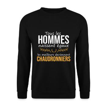 cadeau marrant chaudronnier fun sympa - Sweat-shirt Unisexe - noir - Devant - Alina (178cm) & Michal (187cm)