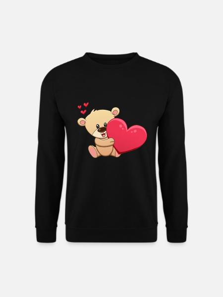 Teddy with heart - Unisex Sweatshirt - black
