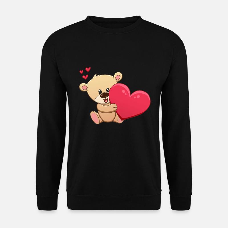 Teddy mit Herz - Unisex Pullover - Schwarz