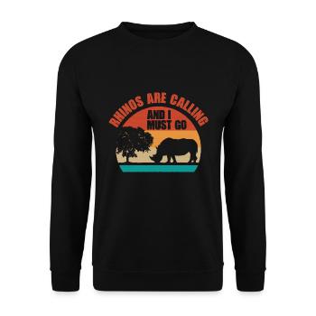 Funny rhino pun for a chubby - Unisex Sweatshirt - black - Front - Alina (178cm) & Michal (187cm)