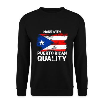Puerto Rico | Puerto Ricaner Flagge Geschenkideen - Unisex Pullover - Schwarz - Vorne - Alina (178cm) & Michal (187cm)