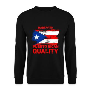 Puerto Rico | Puerto Ricaner Flagge Geschenkideen - Unisex Pullover - Schwarz - Vorne - Alina (178cm) & Michal (187cm)