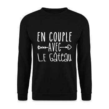 En Couple avec Gâteau, cadeau Fans de Gâteau - Sweat-shirt Unisexe - noir - Devant - Alina (178cm) & Michal (187cm)