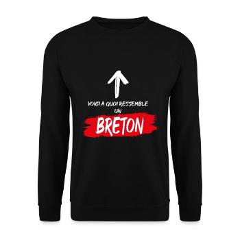 this is what a Breton looks like - Unisex Sweatshirt - black - Front - Alina (178cm) & Michal (187cm)