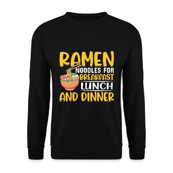 Nouilles ramen pour le petit-déjeuner, le déjeuner et - Sweat-shirt Unisexe - noir - Devant - Alina (178cm) & Michal (187cm)