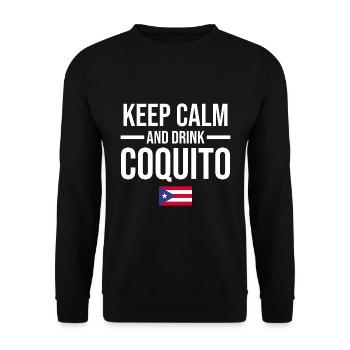 Puerto Rico | Puerto Ricaner Flagge Geschenkideen - Unisex Pullover - Schwarz - Vorne - Alina (178cm) & Michal (187cm)