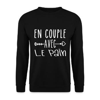 Couples with Bread, Bread Fans Gift - Unisex Sweatshirt - black - Front - Alina (178cm) & Michal (187cm)