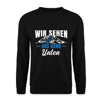 Skifahrer Skifoan Wir sehen uns dann unten - Unisex Pullover - Schwarz - Vorne - Alina (178cm) & Michal (187cm)