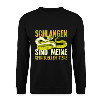 Schlangen sind meine spirituellen Tiere Schlange - Unisex Pullover - Schwarz - Vorne - Alina (178cm) & Michal (187cm)