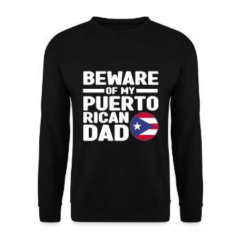 Puerto Rico | Puerto Ricaner Flagge Geschenkideen - Unisex Pullover - Schwarz - Vorne - Alina (178cm) & Michal (187cm)