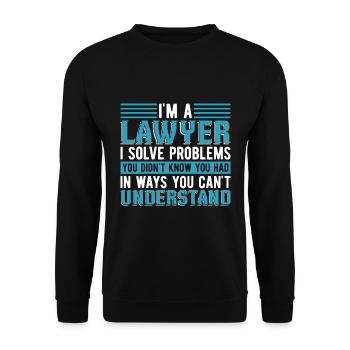 Je résous des problèmes Droit Cadeau Drôle Avocat - Sweat-shirt Unisexe - noir - Devant - Alina (178cm) & Michal (187cm)