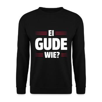EI GUDE WIE | DIALEKT | HESSISCH BABBELN - Unisex Pullover - Schwarz - Vorne - Alina (178cm) & Michal (187cm)